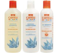 Cantu Weightless Smoothing Shampoo 400ml, Conditioner 400ml & Daily leave in 236ml