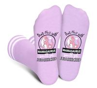 Cantustime DON'T MESS WITH MAMASAURUS Socks for Mother Women - Funny Novelty Mothers Day Birthday Valentines Fun Best Gifts Ideas for Mom Mama Mommy - Crazy Silly Fun Sock Christmas Stocking Fillers