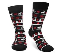 Cantustime Funny Christmas Socks for Men Women Teens Boys - Moose Socks Secret Santa Gifts Novelty Fun Crew Funky Cute Crazy Silly Funny Christmas Stocking Fillers