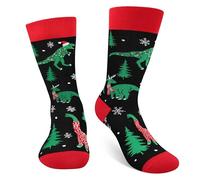 Cantustime Funny Christmas Socks for Men Women Teens Boys - Secret Santa Gifts Novelty Fun Crew Funky Cute Crazy Dinosaur Socks Christmas Funny Stocking Fillers