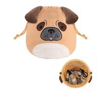 Cantustime Funny Dog Drawstring Makeup Bag - Large Capacity Cute Pug Travel Toiletry Cosmetic Bag Pouch Organizer - Valentines Day Mothers Birthday Christmas Unique Gifts for Women Girls Dog Lovers