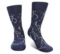 Cantustime Funny Socks for Men Women - Novelty Gifts for Dad Husband Funky Constellation Crazy Crew Socks - Valentines Gifts Christmas Fun Stocking Fillers