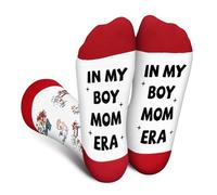 Cantustime IN MY BOY MOM ERA Socks for Mother Women - Funny Novelty First Mothers Day Birthday Valentines Fun Best Gifts Ideas for New Mom Mom to Be Mama - Crazy Silly Sock Christmas Stocking Fillers