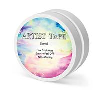 Canvall Masking Artists Tape 2 Pack White, Acid-Free Self-Adhesive Tape for Drafting Art Watercolor Painting Canvas Framing Paint Mask，2cm Wide 100m Long