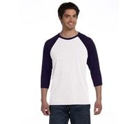 Canvas 3/4 Sleeve Raglan Baseball T-Shirt. 3200 - Large - White / Navy (US)