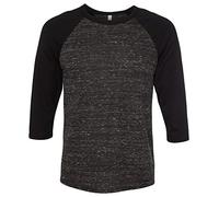 Canvas 3/4 Sleeve Raglan Baseball T-Shirt. 3200 - Medium - Black Marble / Black (US)