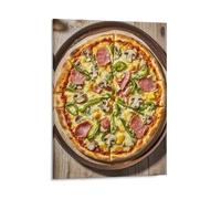 Canvas A Full Pizza Wall Art Modern Framed Print Painting Artwork Minimalist Pictures Decor Classic Home Wall Decoration Ready to Hang for Living Room Bedroom Office