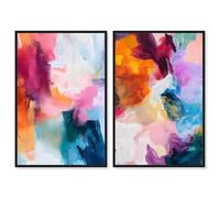 Canvas Alchemy Duo Canvas Print Colorful Wall Decor by Art Remedy, Black Frame, 16 x 24