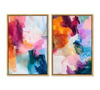 Canvas Alchemy Duo Canvas Print Colorful Wall Decor by Art Remedy, Gold Frame, 16 x 24