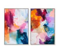 Canvas Alchemy Duo Canvas Print Colorful Wall Decor by Art Remedy, Silver Frame, 10 x 15