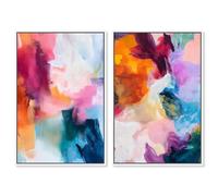 Canvas Alchemy Duo Canvas Print Colorful Wall Decor by Art Remedy, White Frame, 20 x 30