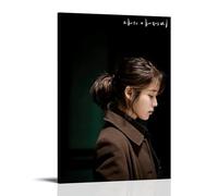 Canvas Art Poster - Korean Idol IU-My Husband-Korean Wave Star Theme, Simple Bedroom, Living Room Or Hallway Wall Decor, Beautiful Room Decor with Dark Background And Side Hair Style, Art Craft, Poste