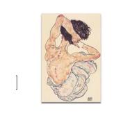 Canvas Art Printed Painting Wall Pictures, Egon Schiele Body Color Delineation Sketch Figure Posters, For Home Decor A 50x70Cm Frameless