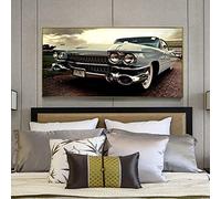 Canvas Art Vintage Classical Car Posters and Prints Realist Classic Cars Wall Art Landscape Pictures, for Living Room Decoration No Frame (Size : 50x100cm unframed)