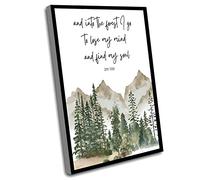 Canvas Art Wall Decor For Bathroom,John Muir Quote And Into The Forest I Go,Forest Watercolor Painting,Nature Gifts,Cabin Decor,Earth Day Outdoor,Wilderness Art Print,12x16 Inch UnFramed Wall Art