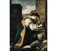 Canvas Artwork Pictures Print On Canvas Classic painting Domenico Fetti Melancholy for Hallway Decor 60x90cm