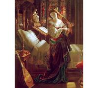 Canvas Artwork Pictures Print On Canvas Classic Painting Madeline After Prayer by Daniel Maclise for Hallway Decor 60x90cm