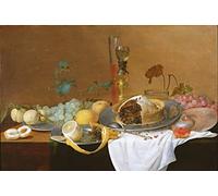 Canvas Artwork Pictures Print On Canvas Classic Painting the Flute of Wine by Jan Davidsz De Heem for Hallway Decor 60x90cm
