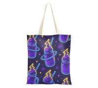 Canvas Bag Neon Space Shake Pattern Canvas Bags for Women Cute Gifts for Women Plain Tote Bags To Decorate