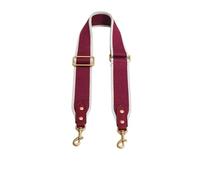 Canvas Bag Shoulder Strap Crossbody Bag Striped Strap Canvas Nylon Designer Adjustable Shoulder Replacement With Genuine Leather Parts Accessory(Red Wine,Light gold metal)