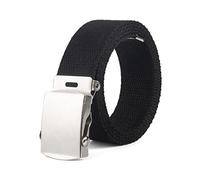Canvas Belt Men Women Jeans Casual Belts Nylon Braided Belt 2.5cm width, Black, 130cm