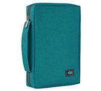 Canvas Bible Cover with Fish Symbol Appliqué, Blue, Small