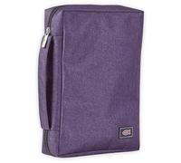 Canvas Bible Cover With Fish Symbol Appliqué, Purple, Small