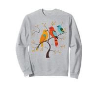 Canvas Birds Cottagecore Birds and Flowers Scandinavian Sweatshirt