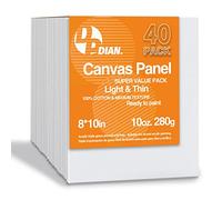 Canvas Boards for Painting 40 Pack, 8 inch x 10 inch Super Value Pack, Artist Canvas Panels for Oil & Acrylic Painting
