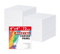 Canvas Boards for Painting 72 Pack, 4x4 Inch Painting Canvas Panels, 100% Cotton White Blank Canvas Boards for Painting, Art Supplies Paint for Acrylics Oil Watercolor Tempera Paints