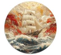 Canvas Boat 1000 Piece Jigsaw Puzzle for Adults Oceanic Style Brainteasing Jigsaws Educational Games Fun Present & Activity 1000pcs (67.5x67.5cm)