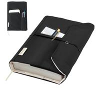 Canvas Book Cover, Washable Book Protector for Paperback and Hardcover Novels, Adjustable, Soft Cover with Pockets for Pen, Great Book Lovers Gift