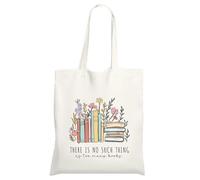 Canvas Book Tote Bag for Women, Book Lover Gifts Cute Cotton Book Bag Totes Reading Gifts for Librarian Bookworm, Foldable Grocery Bag for School Work Shopping Reusable