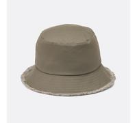 Canvas bucket hat with frayed edge Khaki