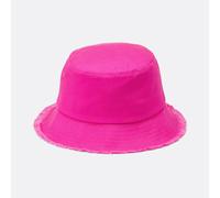 Canvas bucket hat with frayed edge Pink