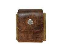 Canvas Bushcraft Bag with Leather Cover & Buckle Foldable Heavy Duty Tool Pouch - Foraging Pouch, Multi-Purpose Foraging Bag for Hiking, Treasures & Seashells, Easy Looping Around Belts (Brown)