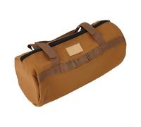 Canvas Camping Gear Bag Multi Purpose Organizer for Tent Pegs Ground Nails Hammer Rope Heavy Duty for Double Layer Protective Storage 35x15x15cm Handle Portable Black Army Green(Khaki)