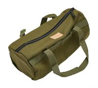 Canvas Camping Tool Storage Bag with Handle for Tent Pegs, Ground Nails, Hammer and Rope Organizer, Double Layer Thickened Design, Breathable Lasting Fabric, 35x15x15cm, Black Army(Army Green)