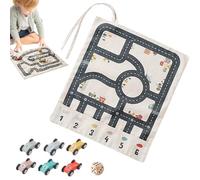 Canvas Car Toys, Portable Wooden Race, 12.20in Play Mat Set, Promotes Fine Motor Skills, Encourages Logical Thinking for Parties, Classrooms, Home, Playtime, Favor Gift