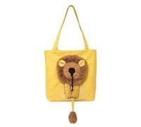 Canvas Cat Carrier Purse, Lion Tote Bag for Small Dogs | Durable canvas cat carrier with secure head hole, breathable design for comfortable daily travel of small pets Yellow