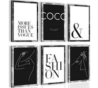 Canvas Coco - Completely Ready to Hang - Stylish Decoration - 6 Pictures Set - Living Room Girl Teenager N002364a