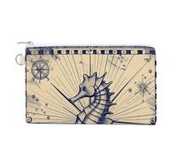 Canvas Coin Purse African Print Design Small Wallets for Women Slim Wallet with Zipper Key Ring Cute Change Purse Small Zipper Pouch, Old Nautical Chart Style, One Size, Pattern