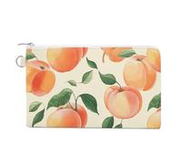 Canvas Coin Purse Cactus Succulents Small Wallets for Women Slim Wallet with Zipper Key Ring Cute Change Purse Small Zipper Pouch, Peach, One Size, Pattern