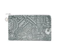 Canvas Coin Purse Christmas Winter Happy Scene Small Wallets for Women Slim Wallet with Zipper Key Ring Cute Change Purse Small Zipper Pouch, Math question, One Size, Pattern