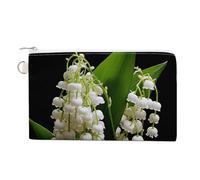 Canvas Coin Purse Fun Red Food Small Wallets for Women Slim Wallet with Zipper Key Ring Cute Change Purse Small Zipper Pouch, Some Lilies of the Valley, One Size, Pattern