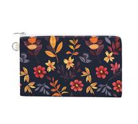 Canvas Coin Purse Fun Red Food Small Wallets for Women Slim Wallet with Zipper Key Ring Cute Change Purse Small Zipper Pouch, Maroon and Yellow, One Size, Pattern