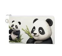 Canvas Coin Purse Golden Retriever And Flowers Small Wallets for Women Slim Wallet with Zipper Key Ring Cute Change Purse Small Zipper Pouch, lovely panda, One Size, Pattern