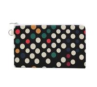Canvas Coin Purse Hawaiian Beach With Palm Trees Small Wallets for Women Slim Wallet with Zipper Key Ring Cute Change Purse Small Zipper Pouch, Polka Dot, One Size, Pattern