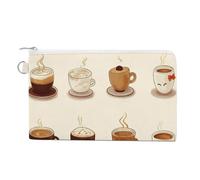 Canvas Coin Purse Mystic Tarot Card Sun And Moon Face Small Wallets for Women Slim Wallet with Zipper Key Ring Cute Change Purse Small Zipper Pouch, Coffee Collection, One Size