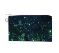 Canvas Coin Purse Native American Small Wallets for Women Slim Wallet with Zipper Key Ring Cute Change Purse Small Zipper Pouch, Glow in The Dark, One Size